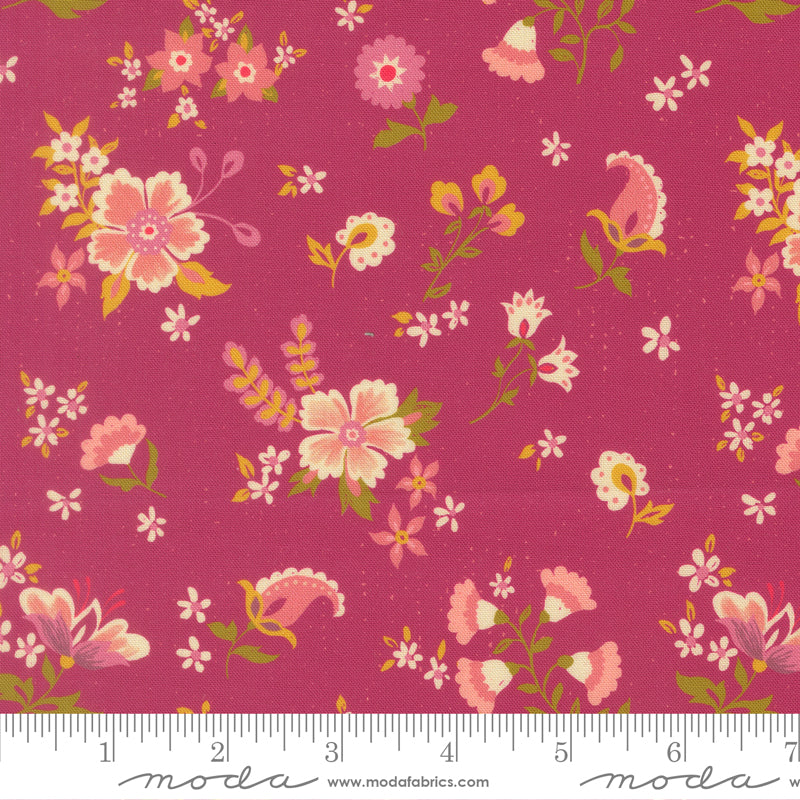 Sitara Davina Pomegranate 11982 24 Moda fabric with ruler