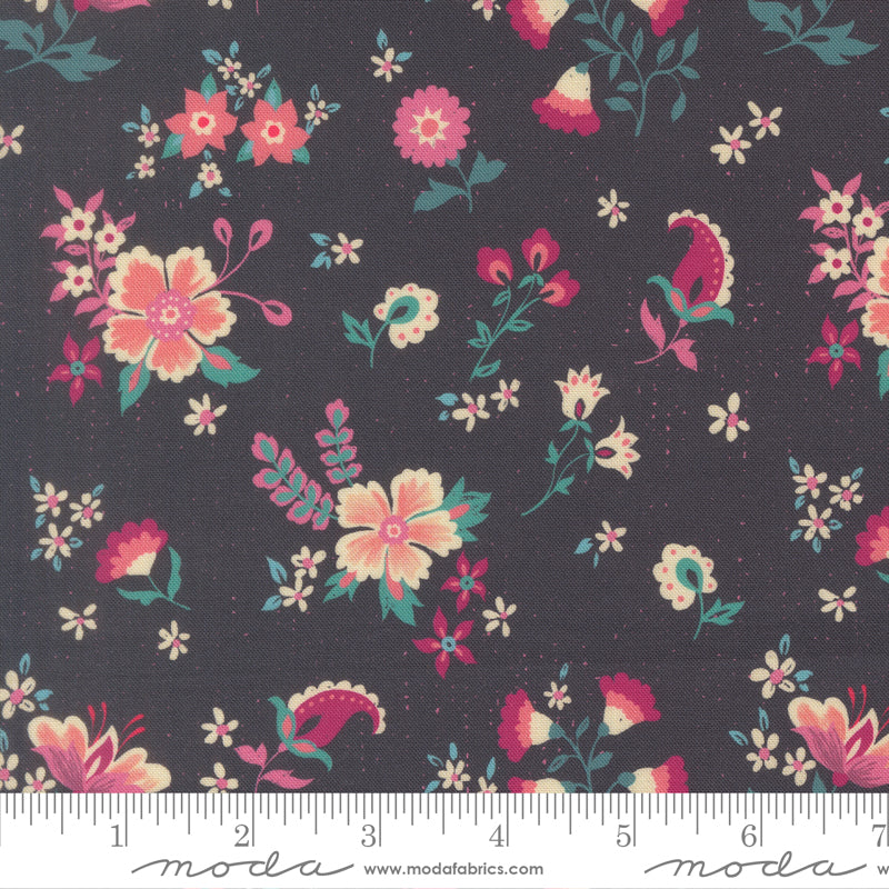 Sitara Davina Midnight 11982 12 Moda fabric with ruler