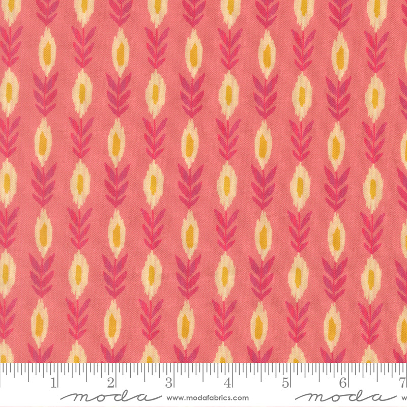 Sitara Vines Rose 11984 25 Moda fabric with ruler
