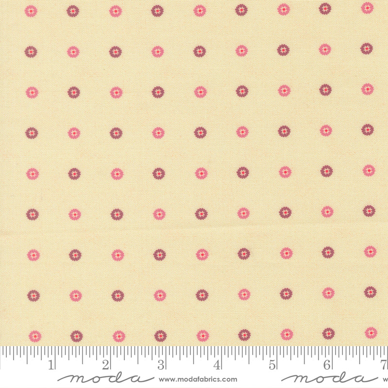 Sitara Floret Cream 11987 11 Moda fabric with ruler