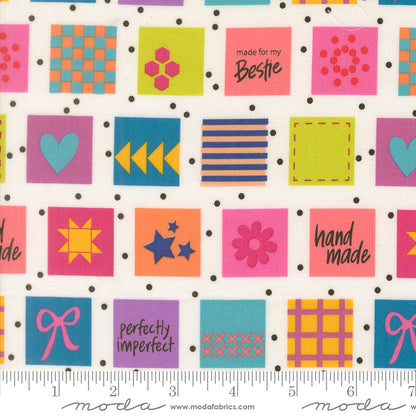 Makers Delight White 28101 11 Moda fabric with ruler