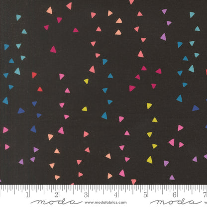 Makers Delight Super Black 28105 23 Moda fabric with ruler